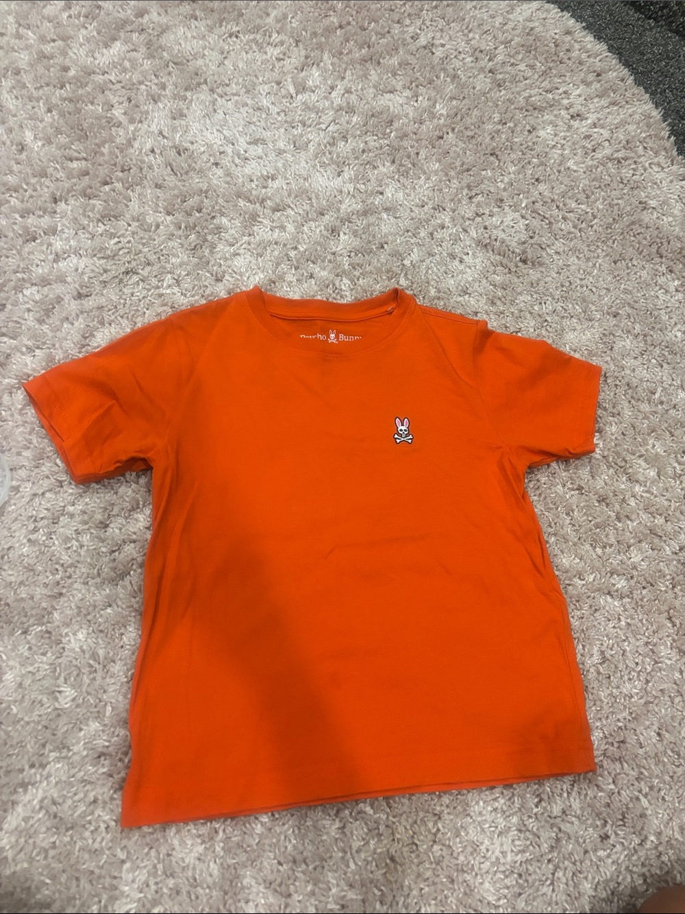 Boys Psycho Bunny Kids Bright Orange Short Sleeve Tee with Bunny Logo